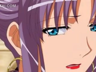 Sensational pijpen in voorgrond met rondborstig anime hottie