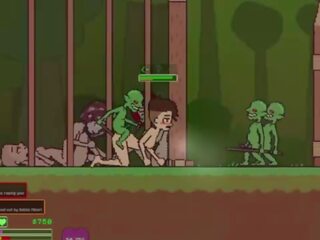 Captivity &vert; stadium 3 &vert; naken hunn survivor fights henne måte gjennom hardt opp goblins men mislykkes og blir knullet hardt svelge liters av sæd &vert; hentai spill gameplay p3