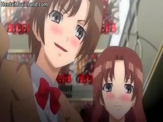 Innocent brunet anime hoe sucks phallus part4